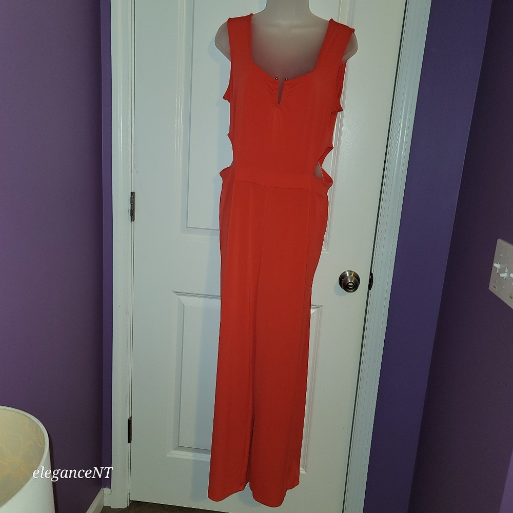 Bold Elements Orange Sleeveless Jumpsuit Sz: Large - Picture 12 of 12